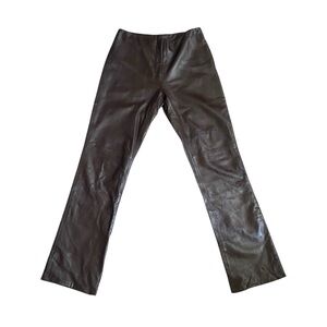 VS2 by Vakko Brown 100% Lamb Leather Straight Leg Pants Size 4